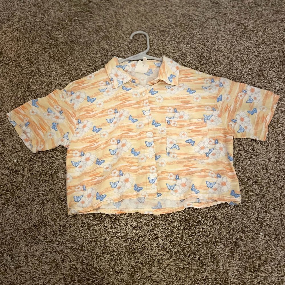 Button Up Crop Top